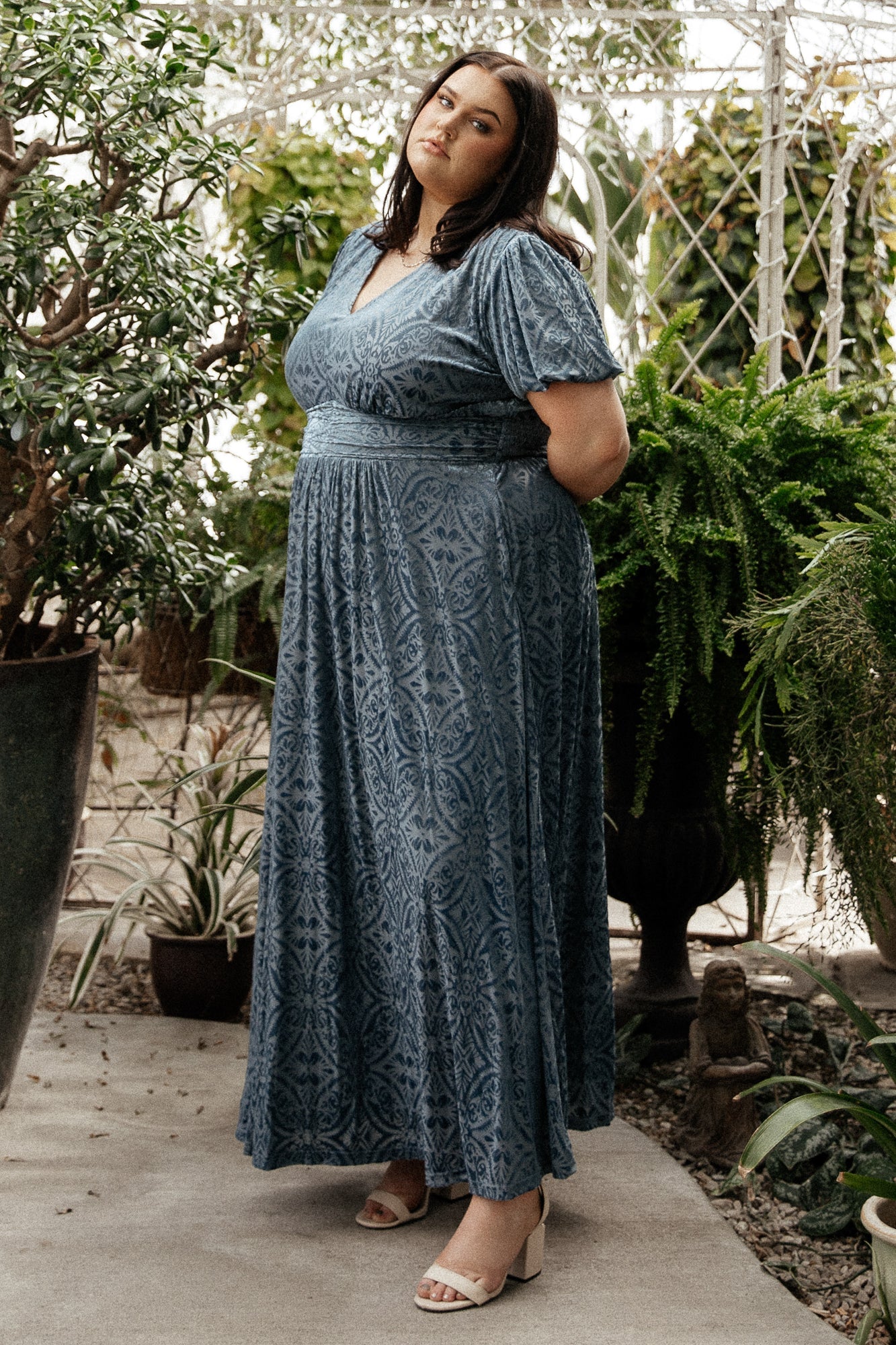 Leslie Velvet Maxi Dress | Blue - Baltic Born