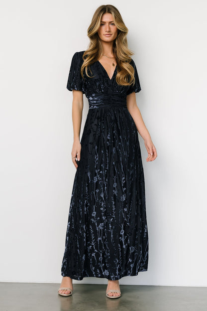 Leslie Velvet Maxi Dress | Deep Blue - Baltic Born