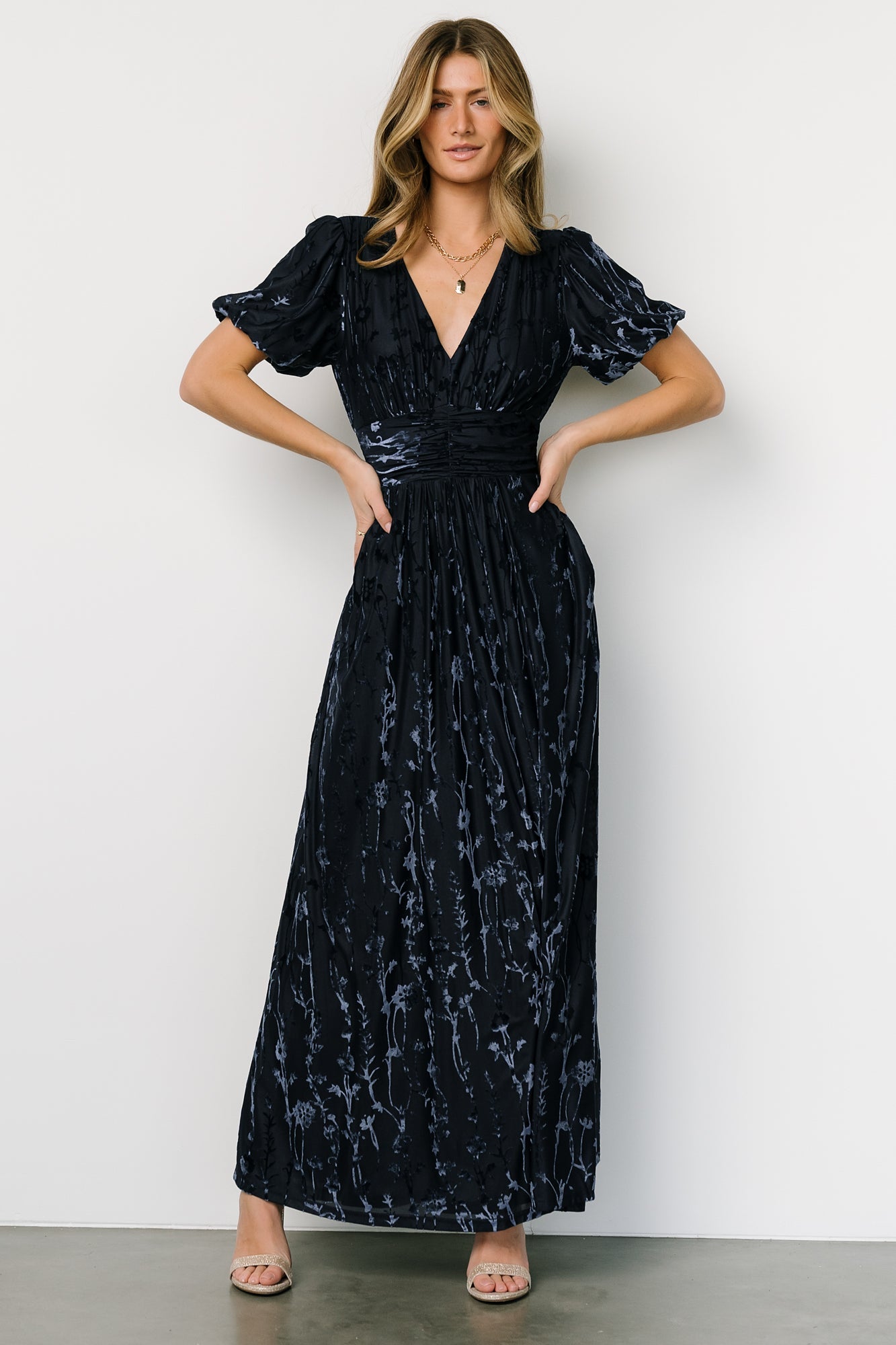 Leslie Velvet Maxi Dress | Deep Blue - Baltic Born