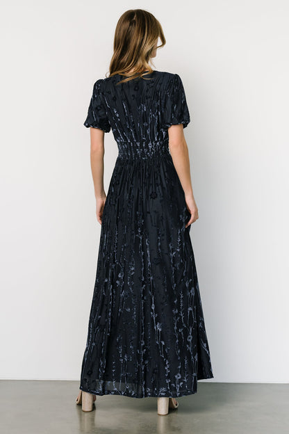 Leslie Velvet Maxi Dress | Deep Blue - Baltic Born