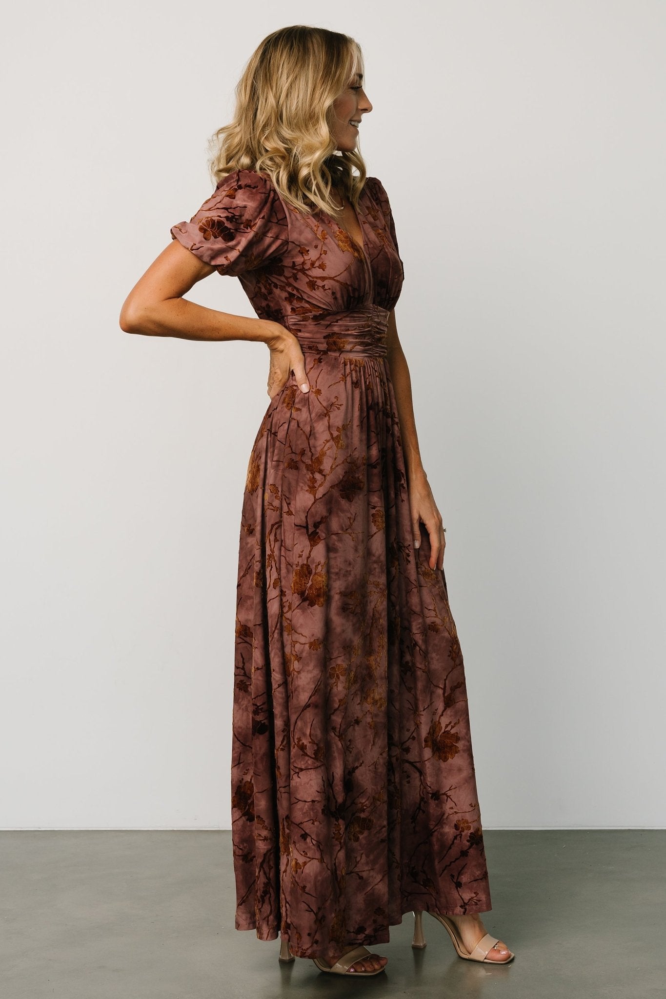 Leslie Velvet Maxi Dress | Dusty Clove - Baltic Born