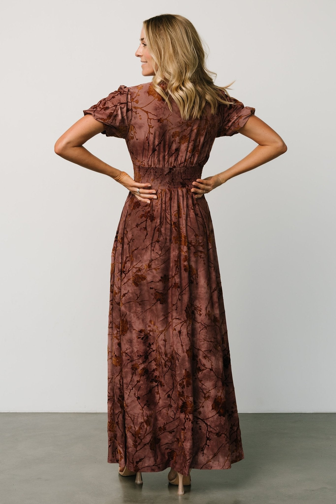 Leslie Velvet Maxi Dress | Dusty Clove - Baltic Born