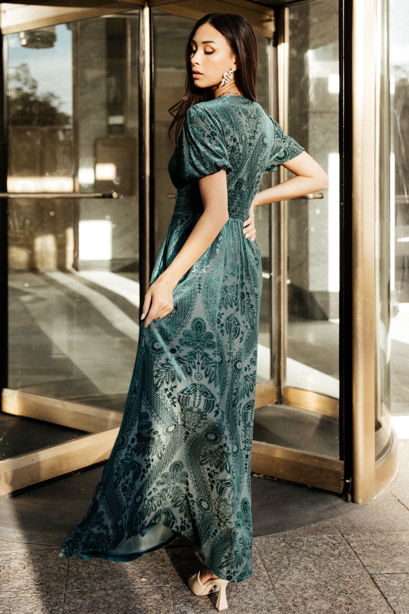 Leslie Velvet Maxi Dress | Emerald - Baltic Born