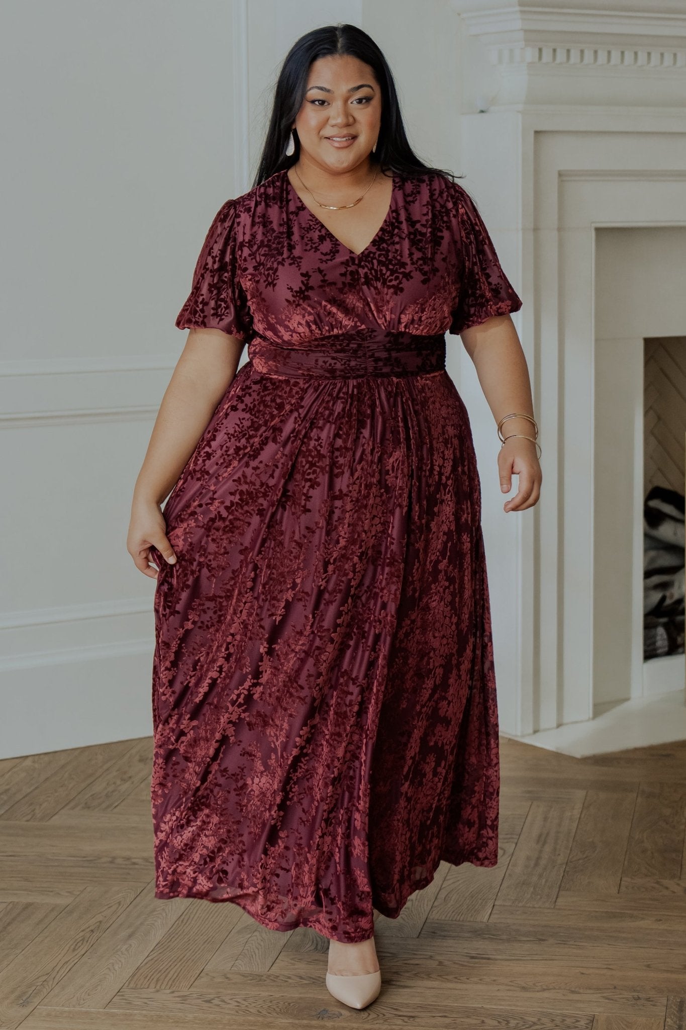 Leslie Velvet Maxi Dress | Mulberry - Baltic Born