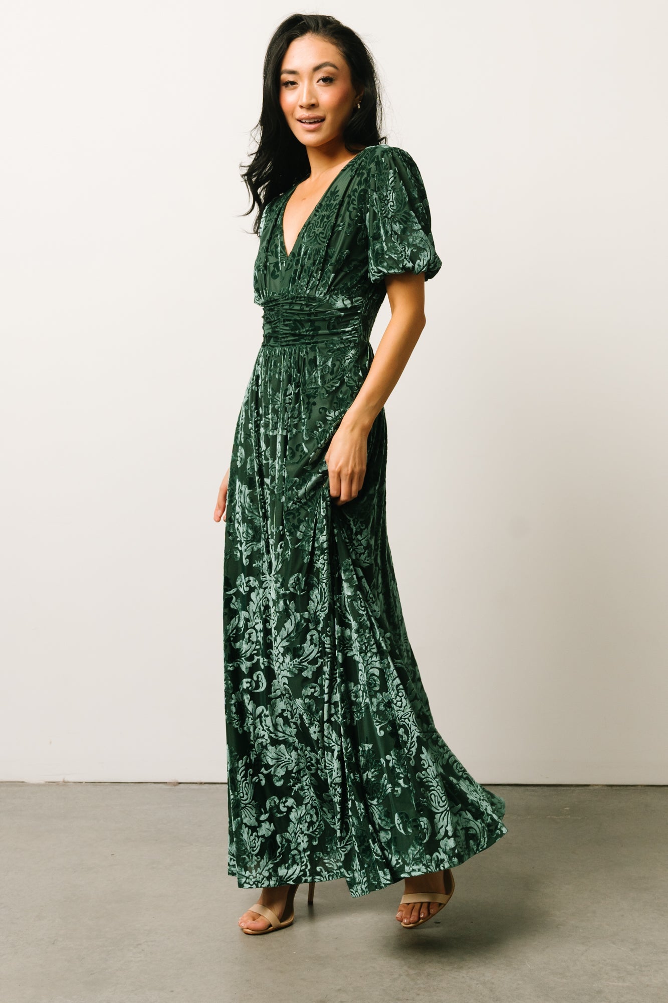 Leslie Velvet Maxi Dress | Pine - Baltic Born