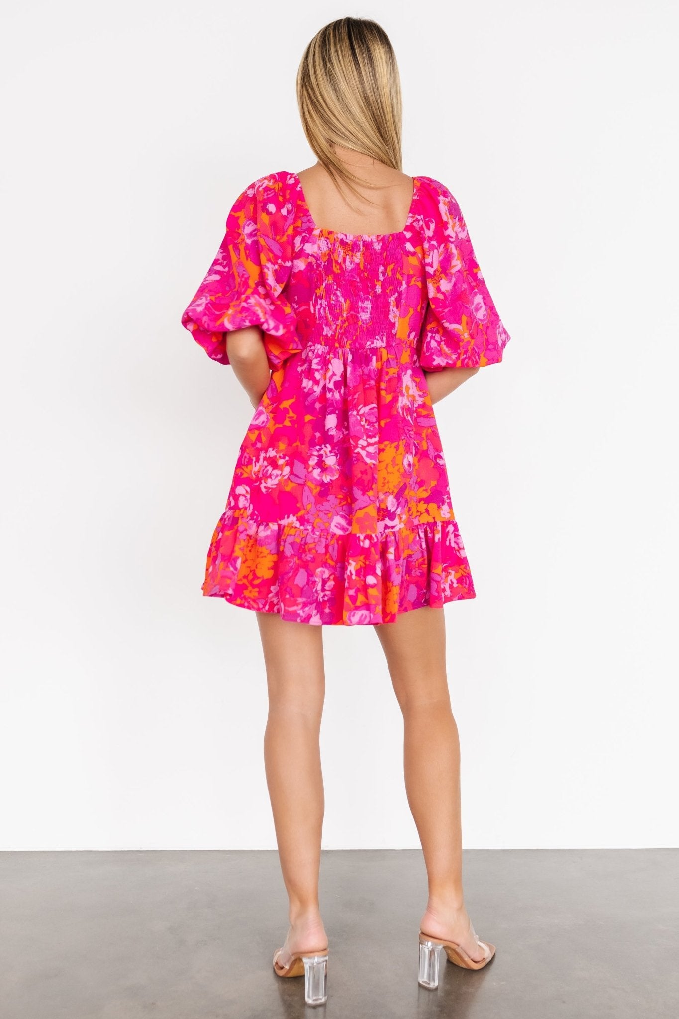 Levy Sweetheart Mini Dress | Fuchsia Multi - Baltic Born