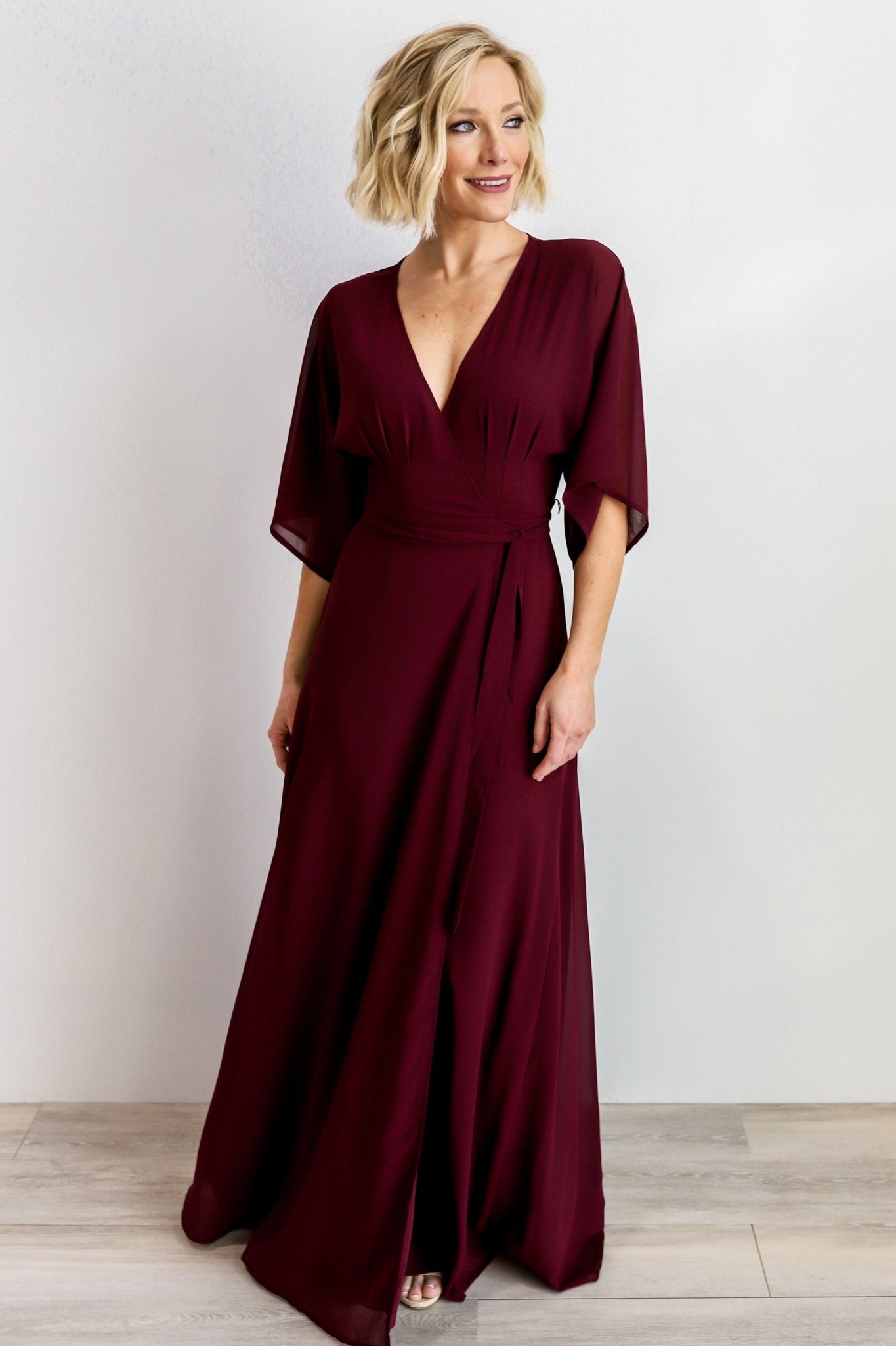 Lillian | Wrap-Style Flowing Maxi Dress