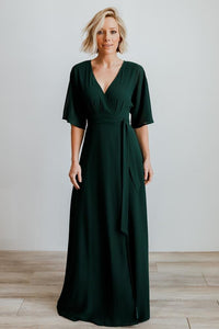 Lilly Wrap Maxi Dress | Dark Green | Baltic Born