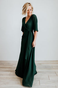 Lilly Wrap Maxi Dress | Dark Green | Baltic Born