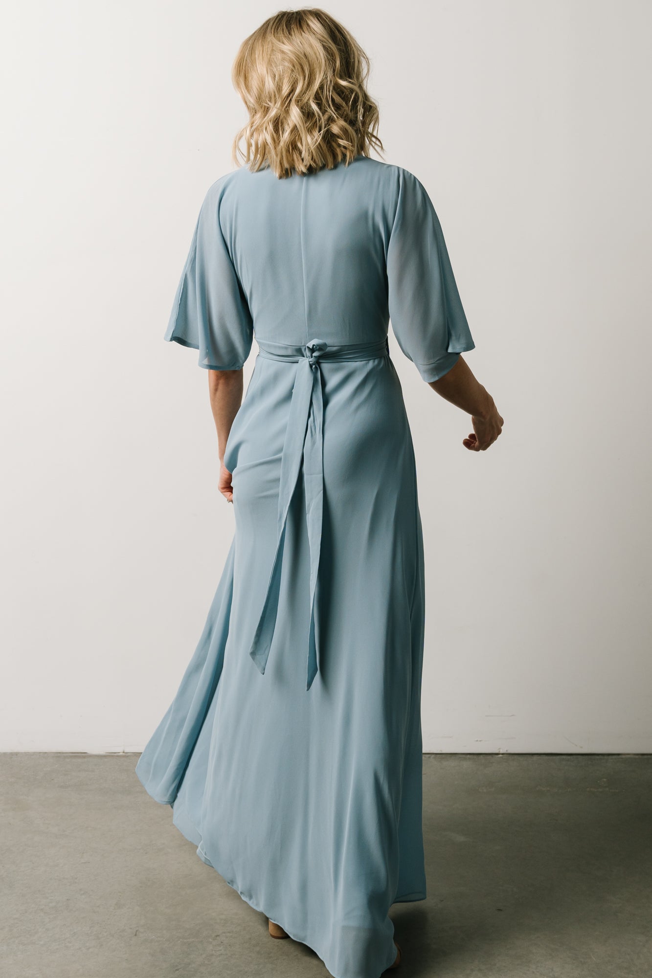 Lilly Wrap Maxi Dress | Dusty Blue - Baltic Born