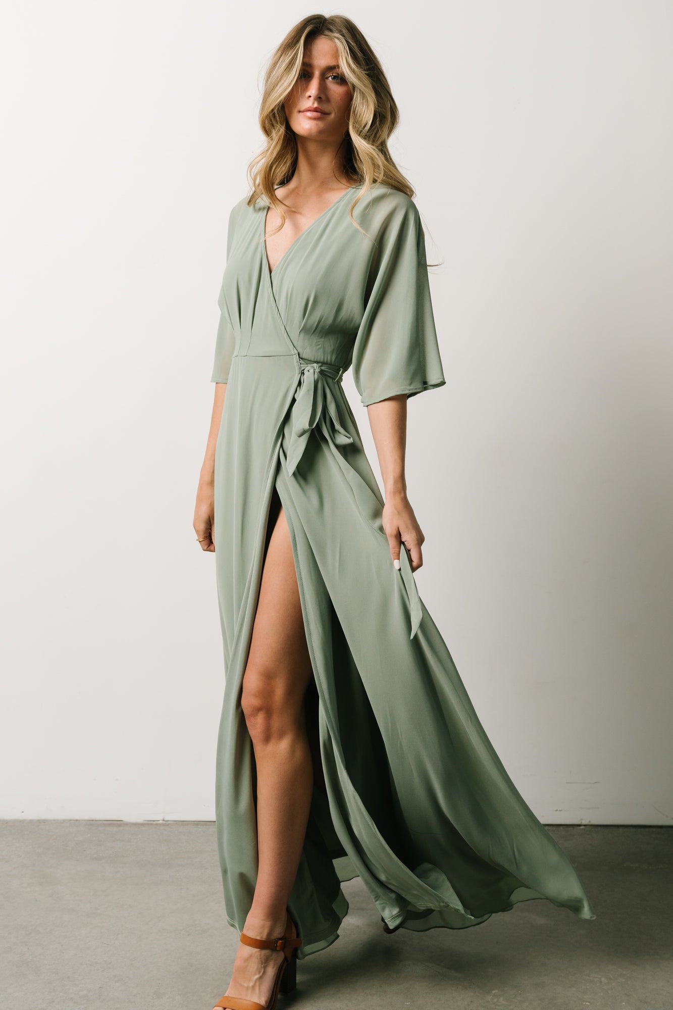 Lilly Wrap Maxi Dress | Dusty Sage - Baltic Born