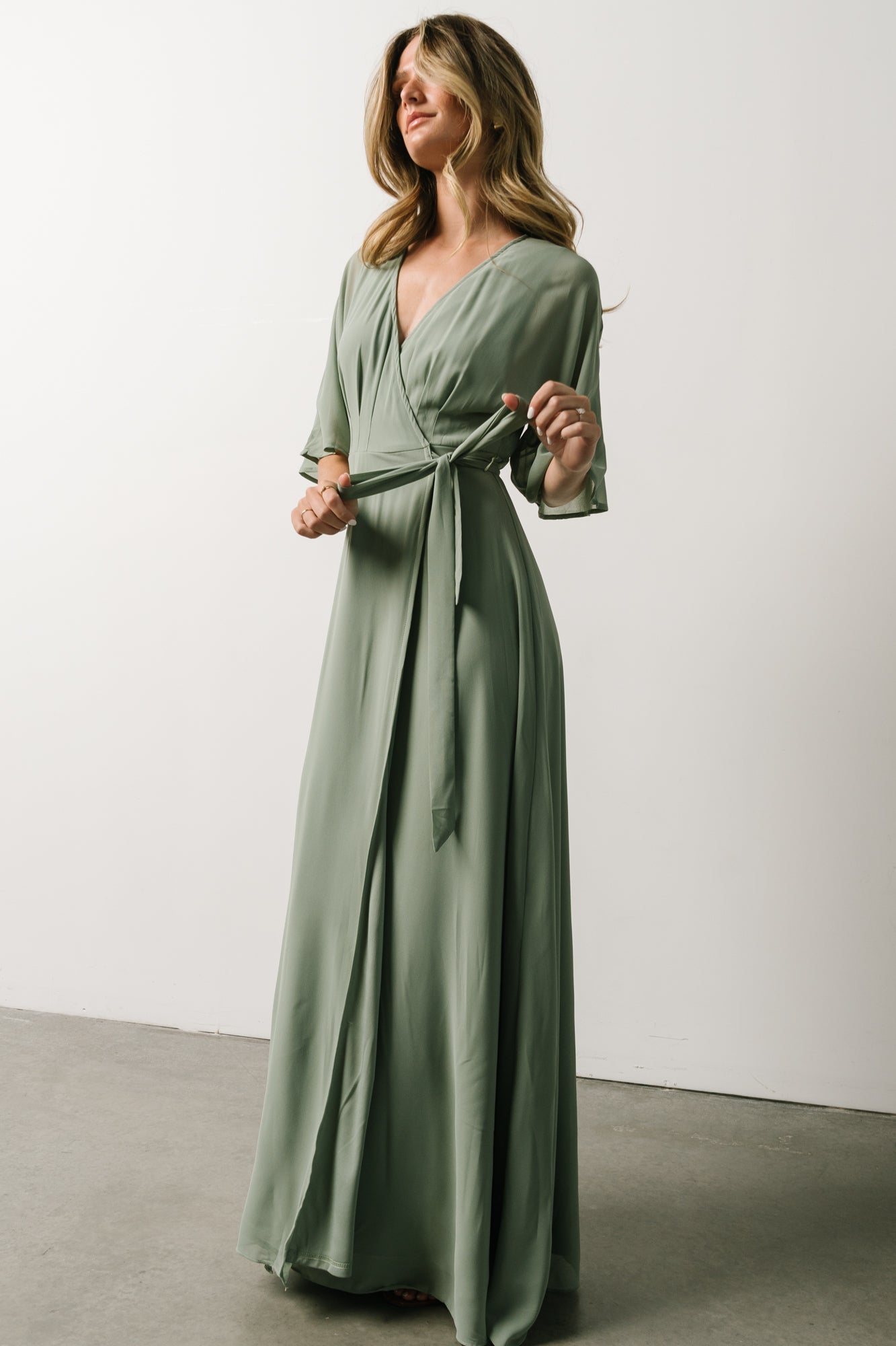 Lilly Wrap Maxi Dress | Dusty Sage - Baltic Born