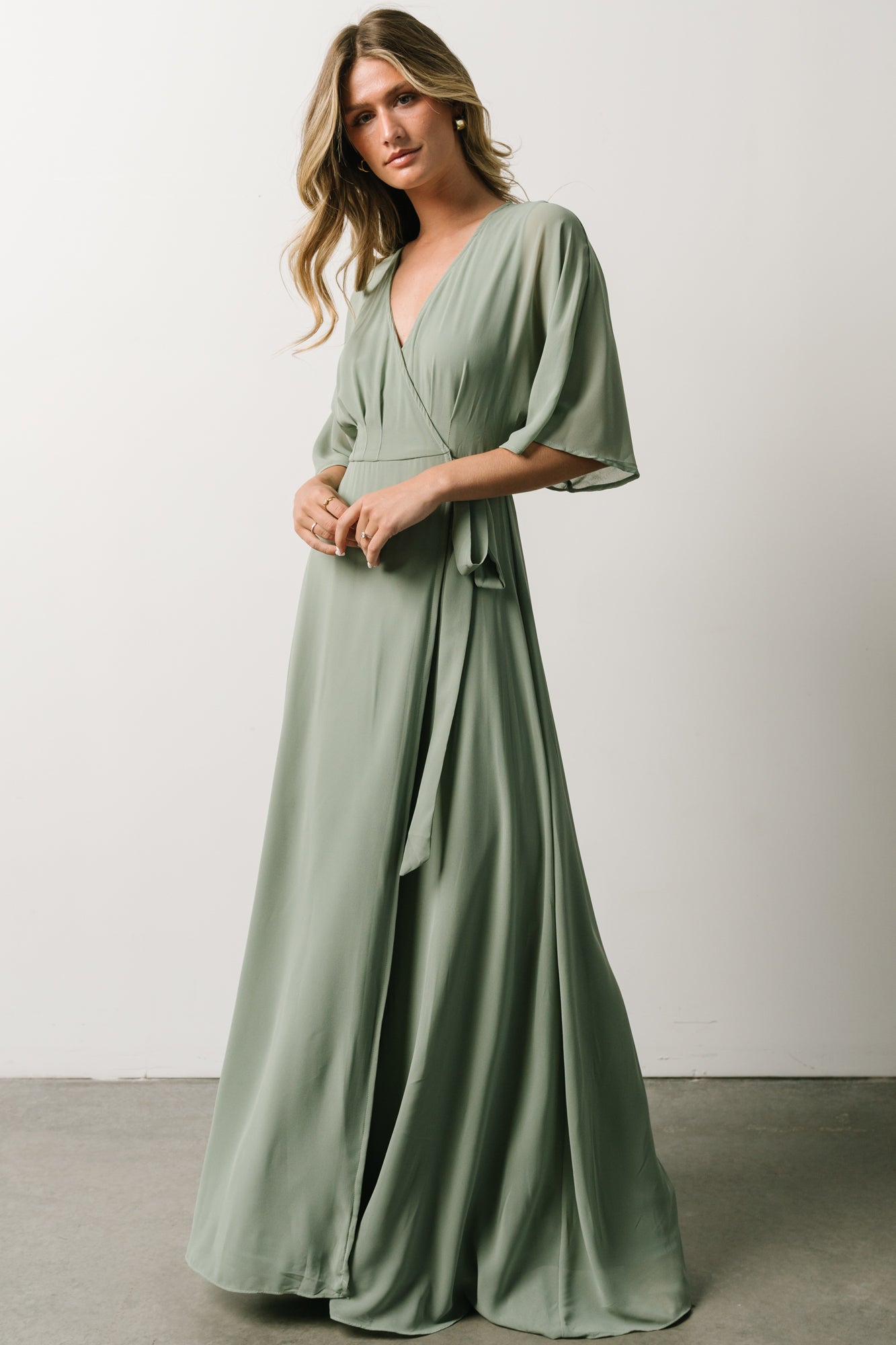 Lilly Wrap Maxi Dress | Dusty Sage - Baltic Born