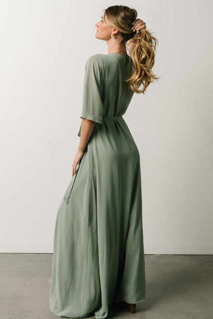 Lilly Wrap Maxi Dress | Dusty Sage - Baltic Born