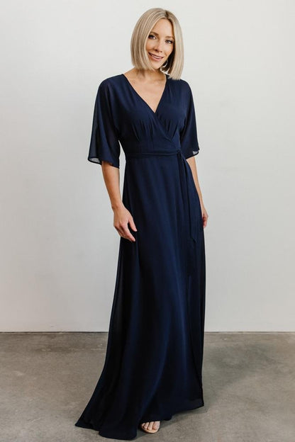 Lilly Wrap Maxi Dress | Navy - Baltic Born