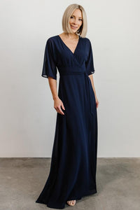 Lilly Wrap Maxi Dress | Navy | Baltic Born