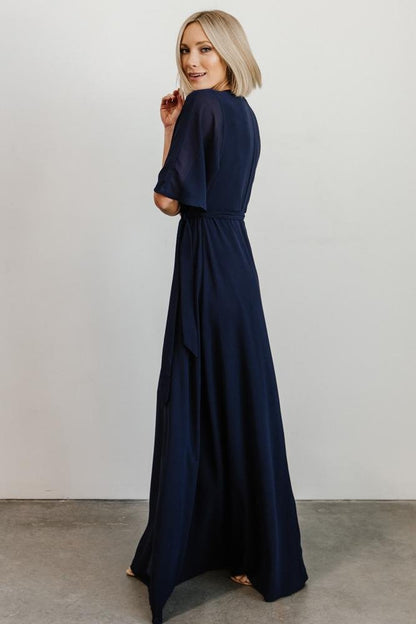 Lilly Wrap Maxi Dress | Navy - Baltic Born