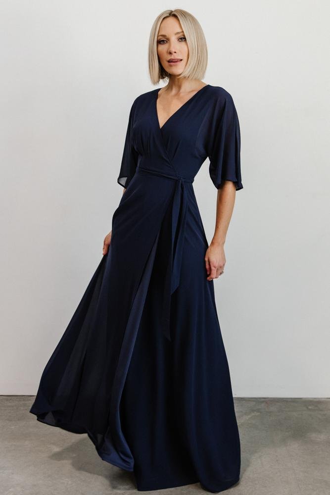 Lilly Wrap Maxi Dress | Navy - Baltic Born