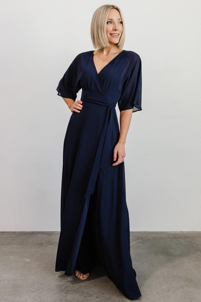 Lilly Wrap Maxi Dress | Navy - Baltic Born