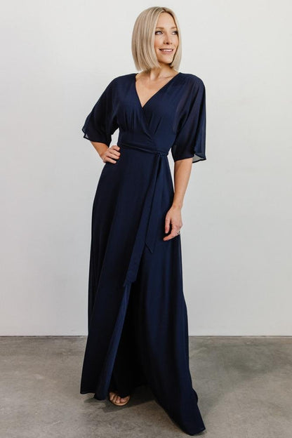 Lilly Wrap Maxi Dress | Navy - Baltic Born