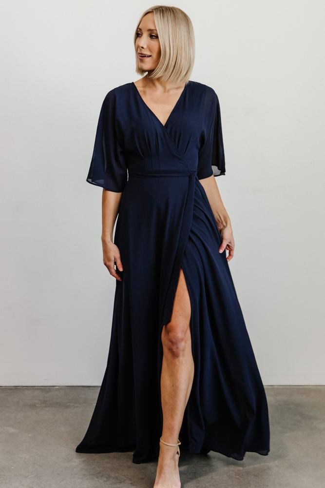 Lilly Wrap Maxi Dress | Navy - Baltic Born