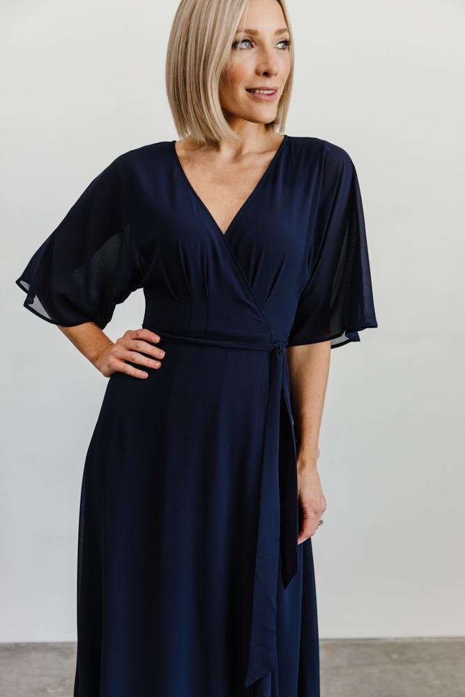 Lilly Wrap Maxi Dress | Navy - Baltic Born