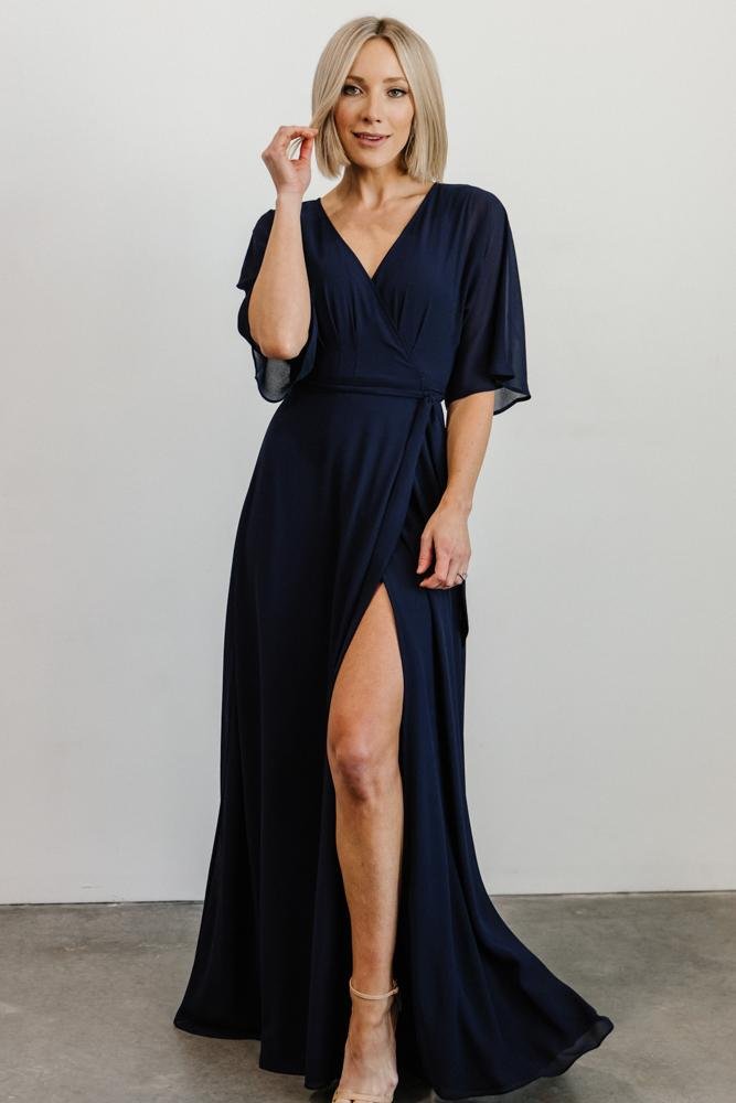 Lilly Wrap Maxi Dress | Navy - Baltic Born