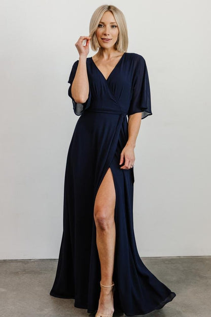 Lilly Wrap Maxi Dress | Navy - Baltic Born