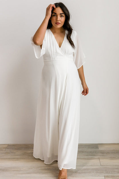 Lilly Wrap Maxi Dress | Off White - Baltic Born