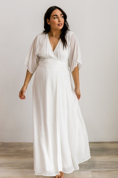 Lilly Wrap Maxi Dress | Off White - Baltic Born