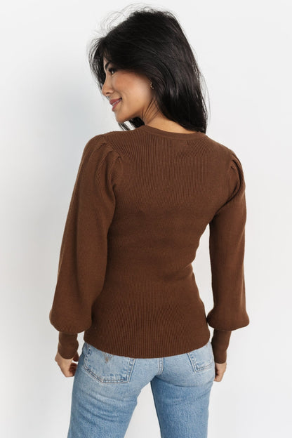 Lilou Rib Knit Sweater | Brown - Baltic Born