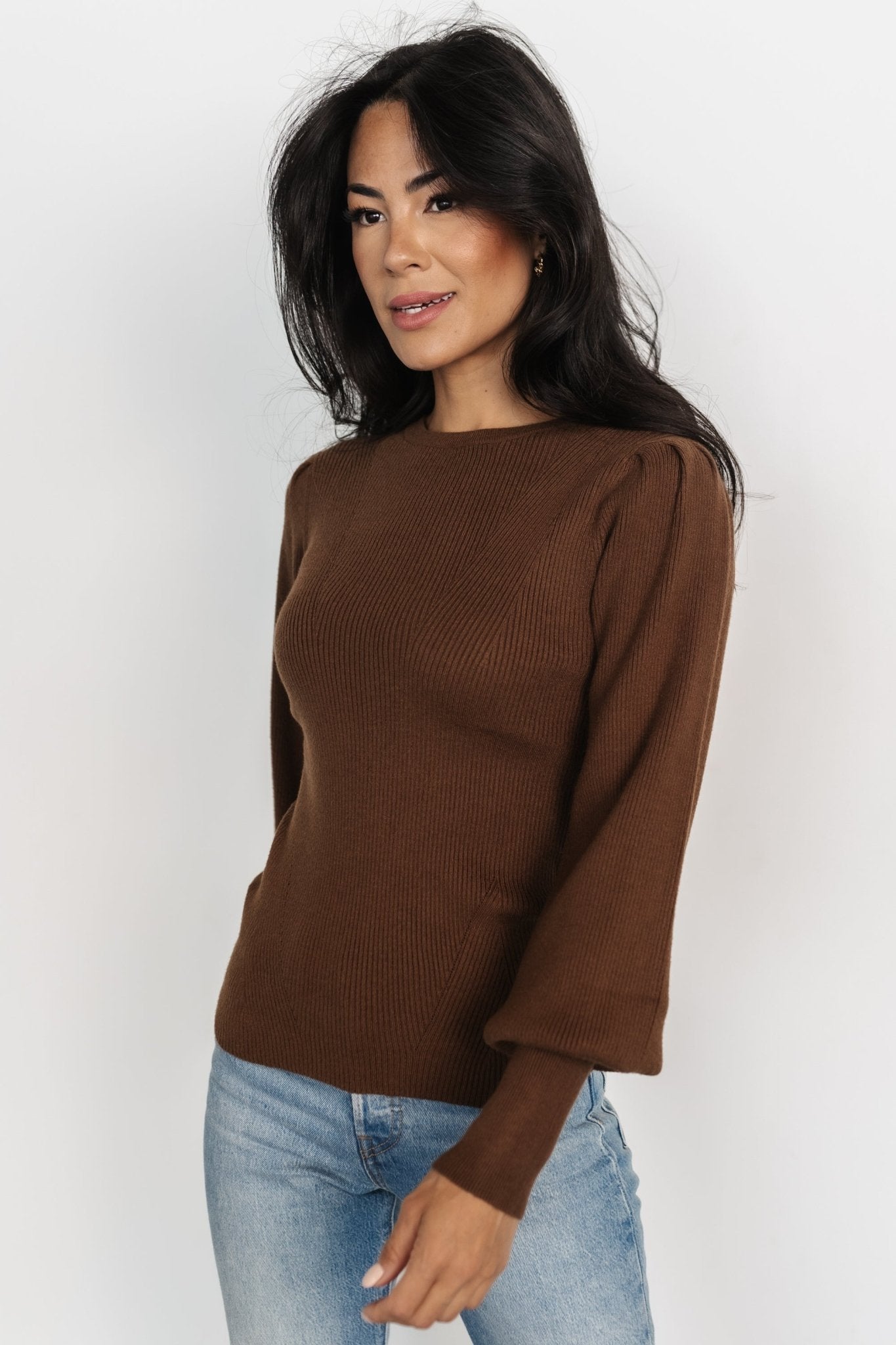 Lilou Rib Knit Sweater | Brown - Baltic Born