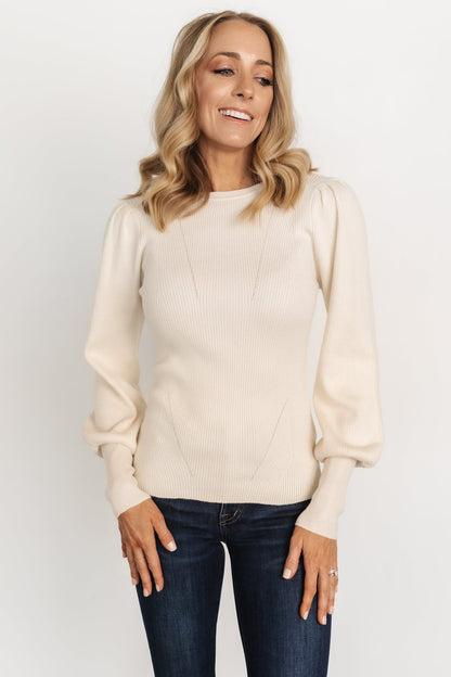 Lilou Rib Knit Sweater | Ivory - Baltic Born