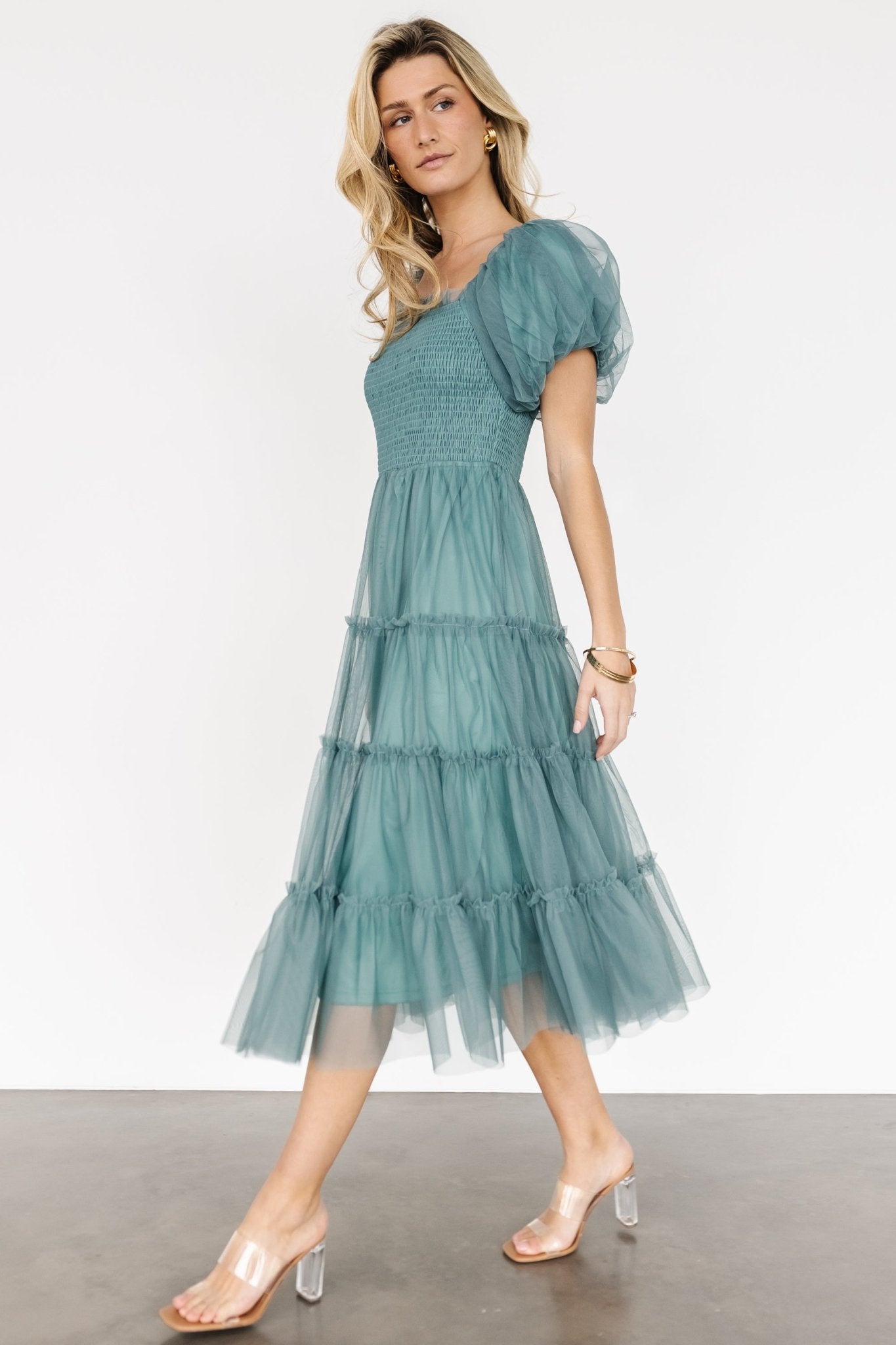 Liv Tulle Midi Dress | Eucalyptus - Baltic Born