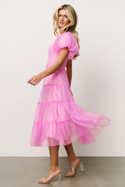 Liv Tulle Midi Dress | Pink - Baltic Born