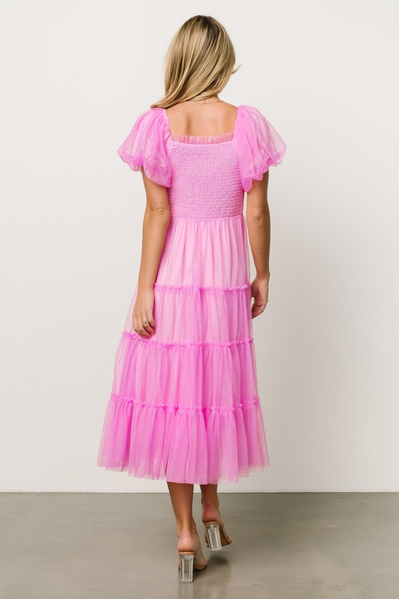 Liv Tulle Midi Dress | Pink - Baltic Born