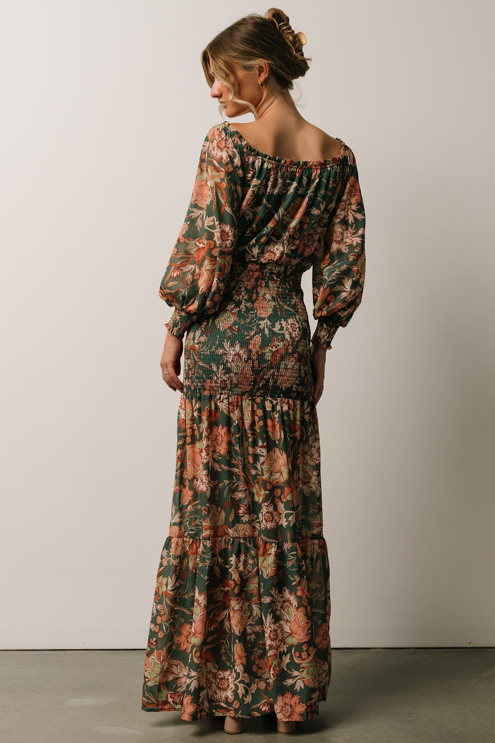 Lizzie Smocked Maxi Dress | Green Multi | Baltic Born
