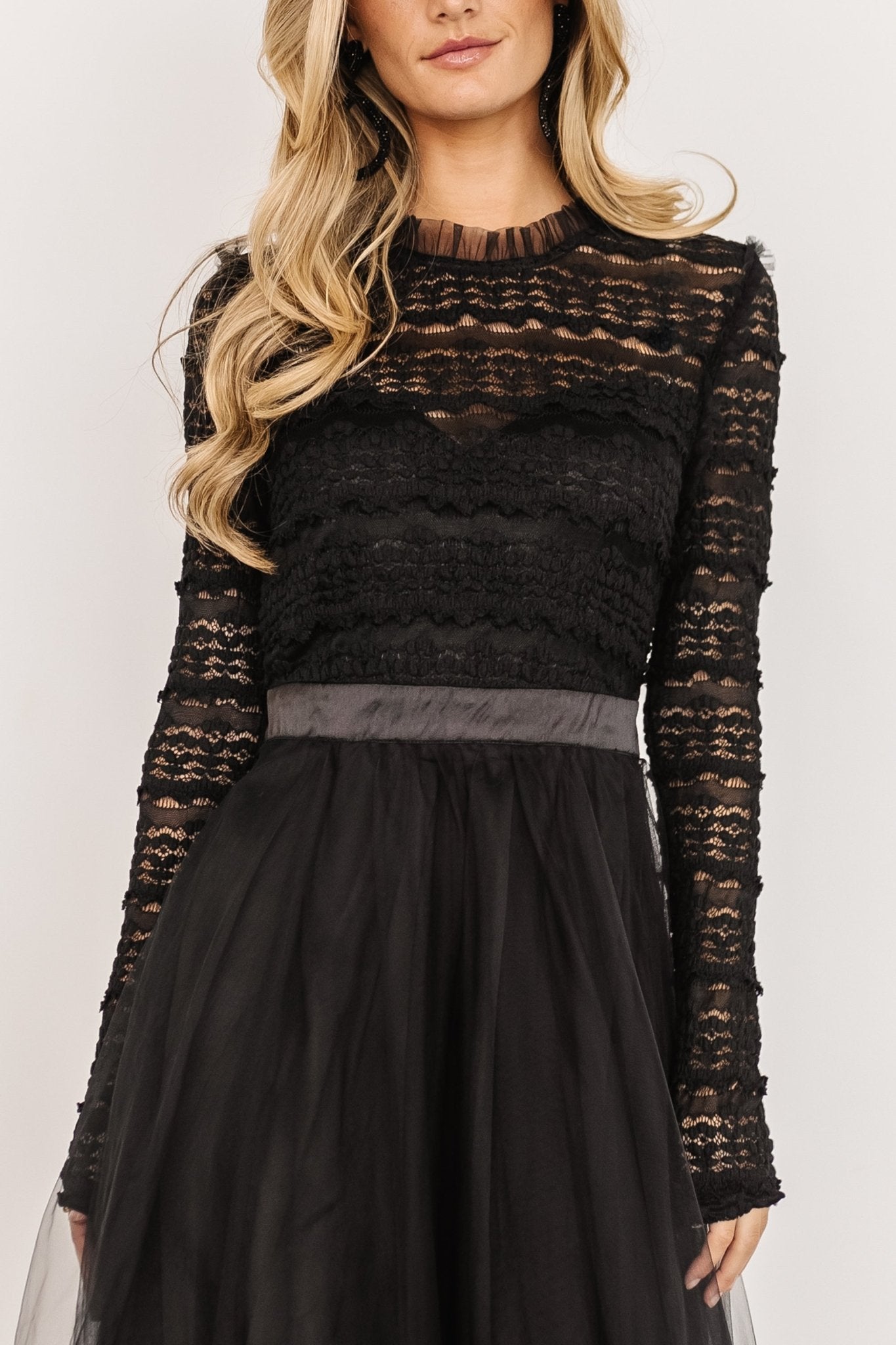 Baltic Born Womens Lonnie Tulle Dress | Black