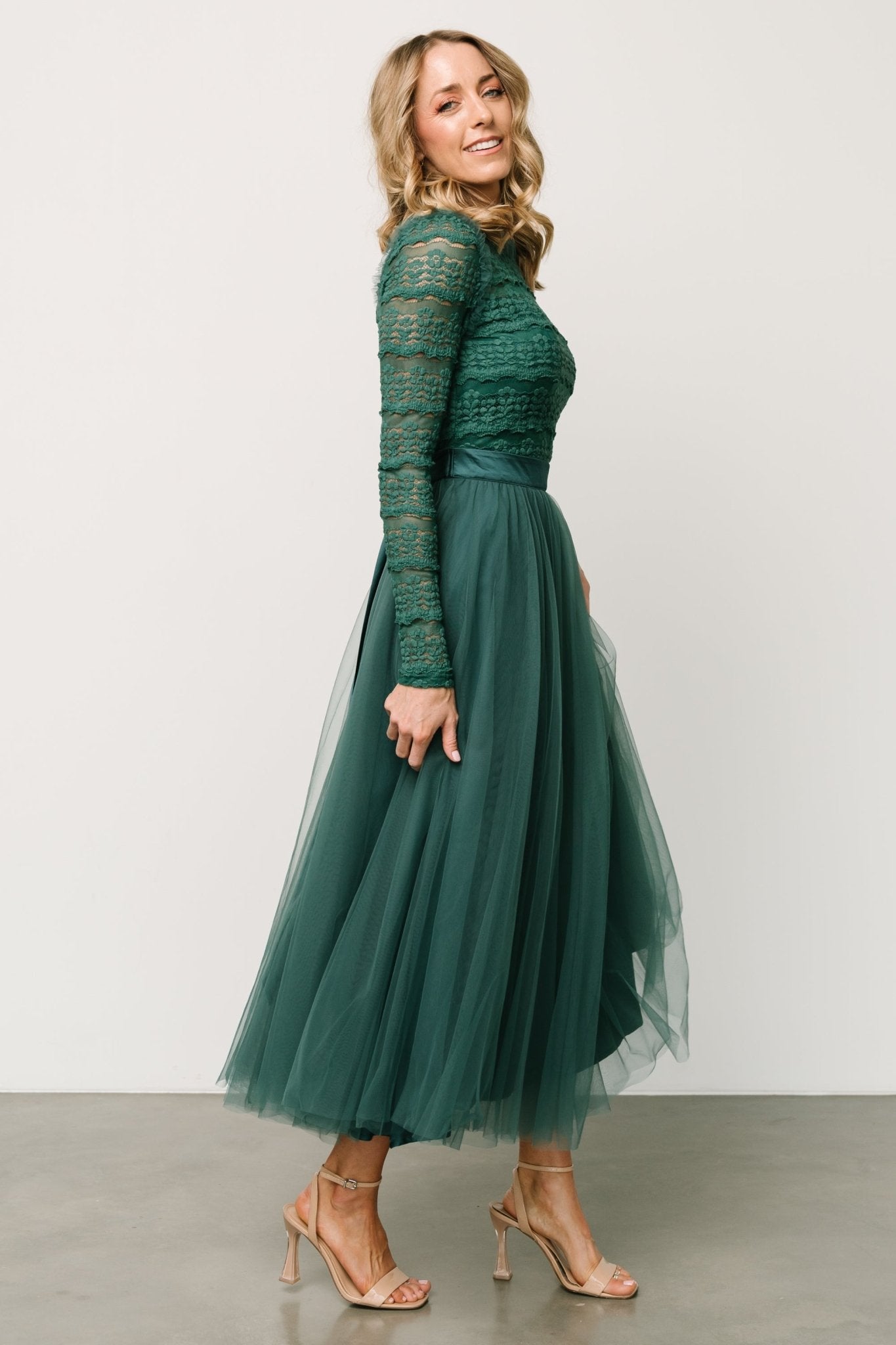 Lonnie Tulle Dress | Emerald - Baltic Born