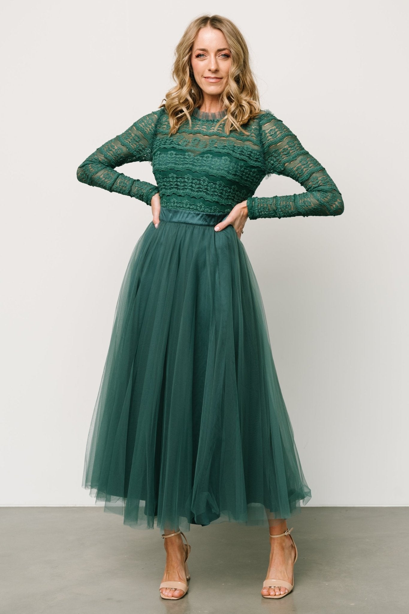 Lonnie Tulle Dress | Emerald - Baltic Born