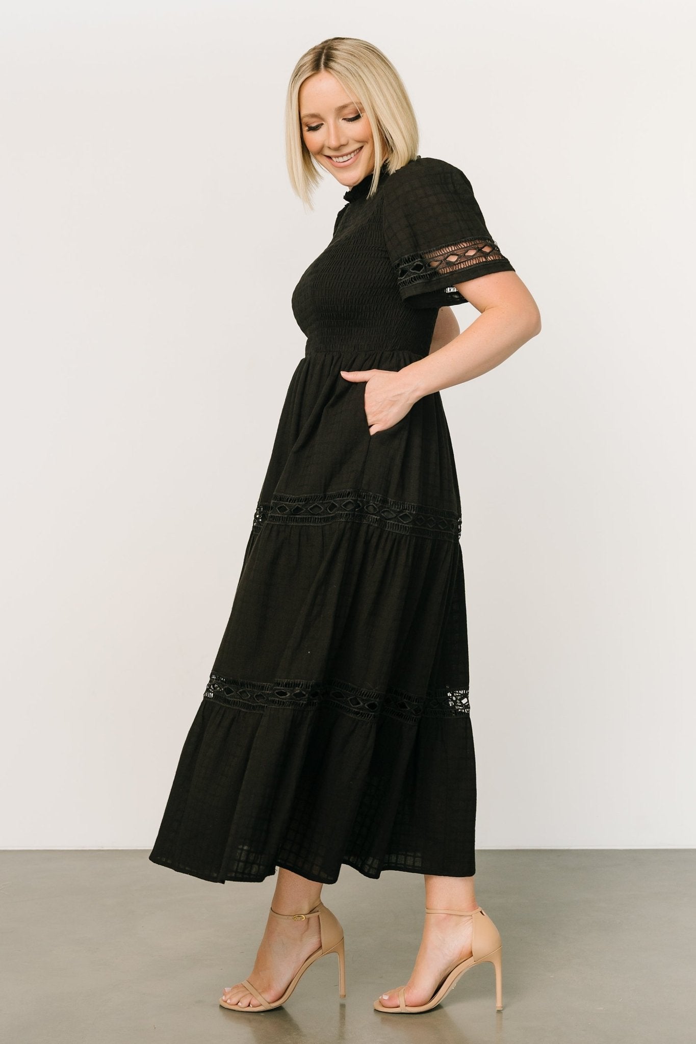 Loveland Geo Lace Maxi Dress | Black - Baltic Born