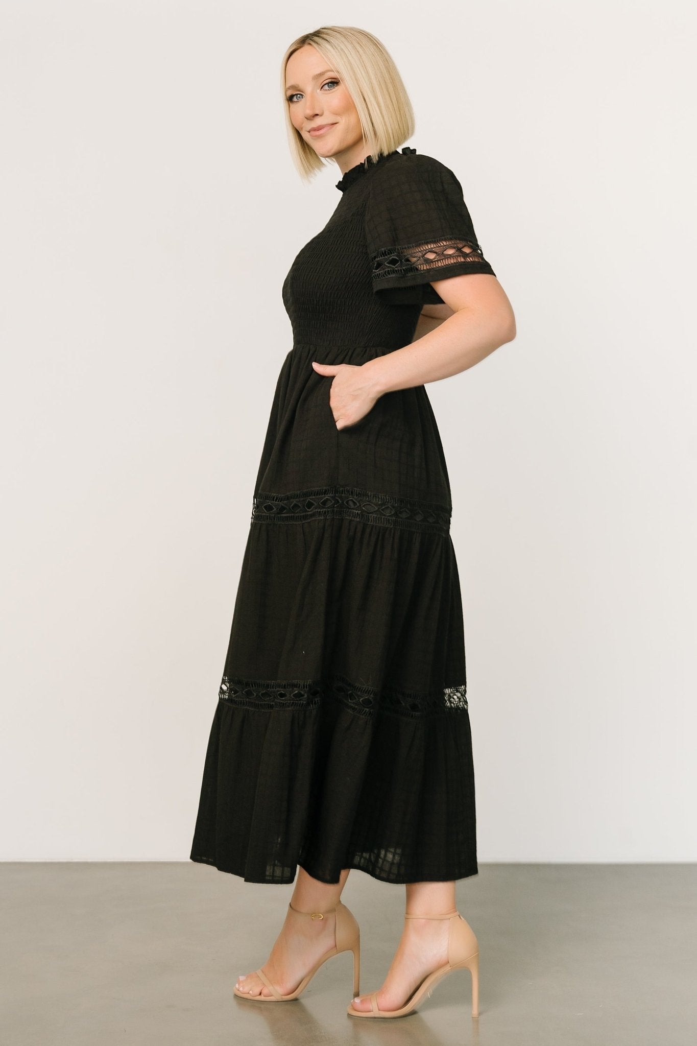 Loveland Geo Lace Maxi Dress | Black - Baltic Born