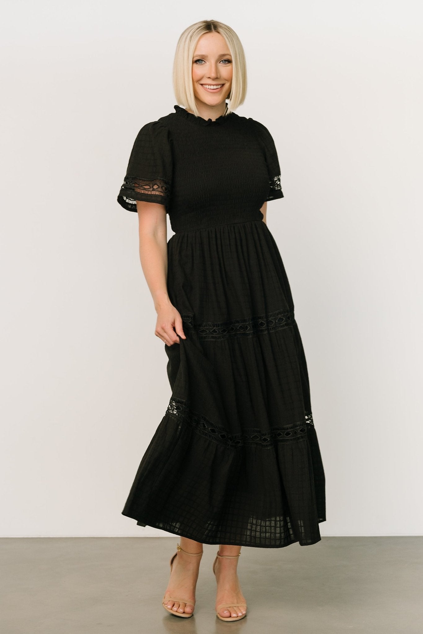 Loveland Geo Lace Maxi Dress | Black - Baltic Born