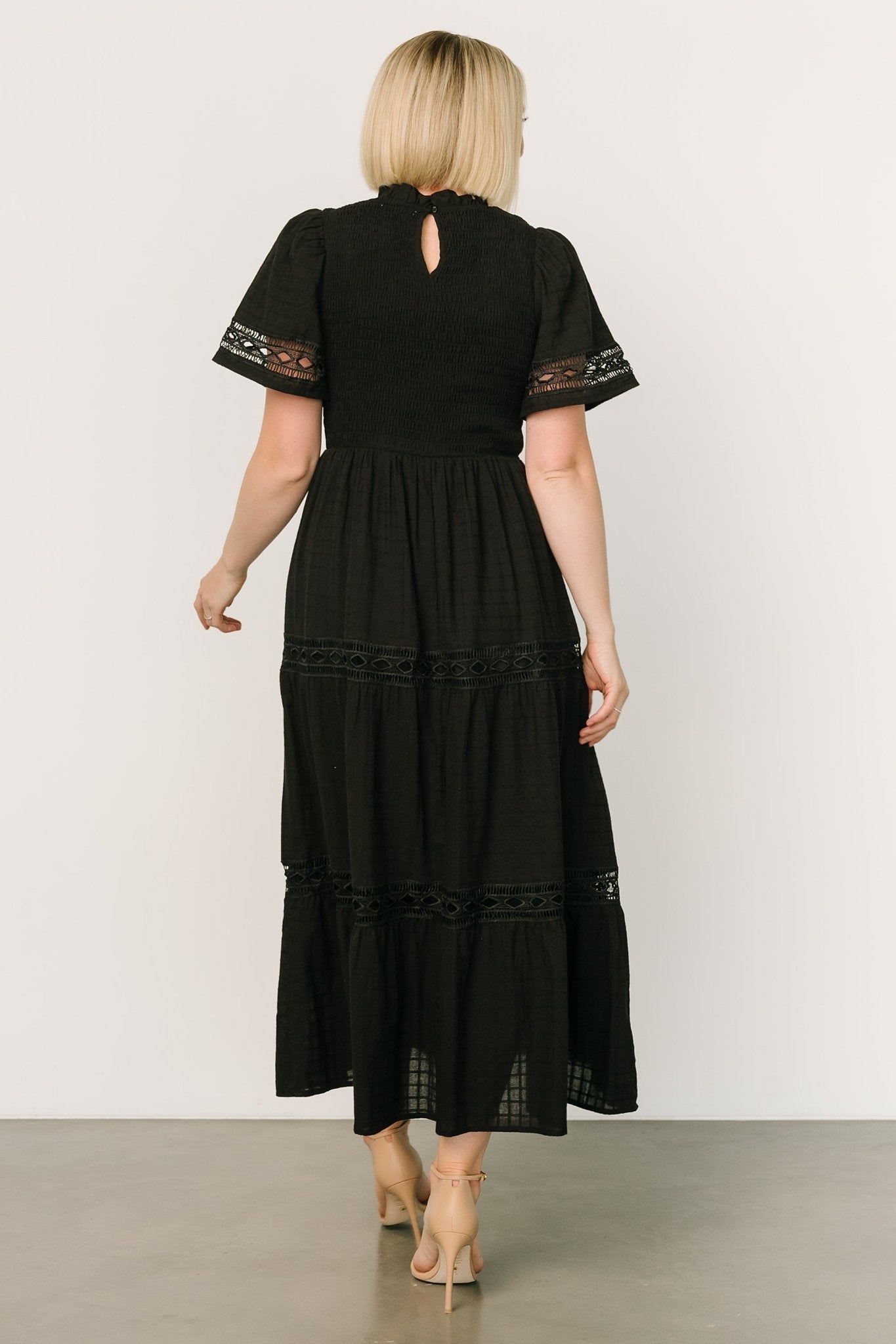 Loveland Geo Lace Maxi Dress | Black - Baltic Born