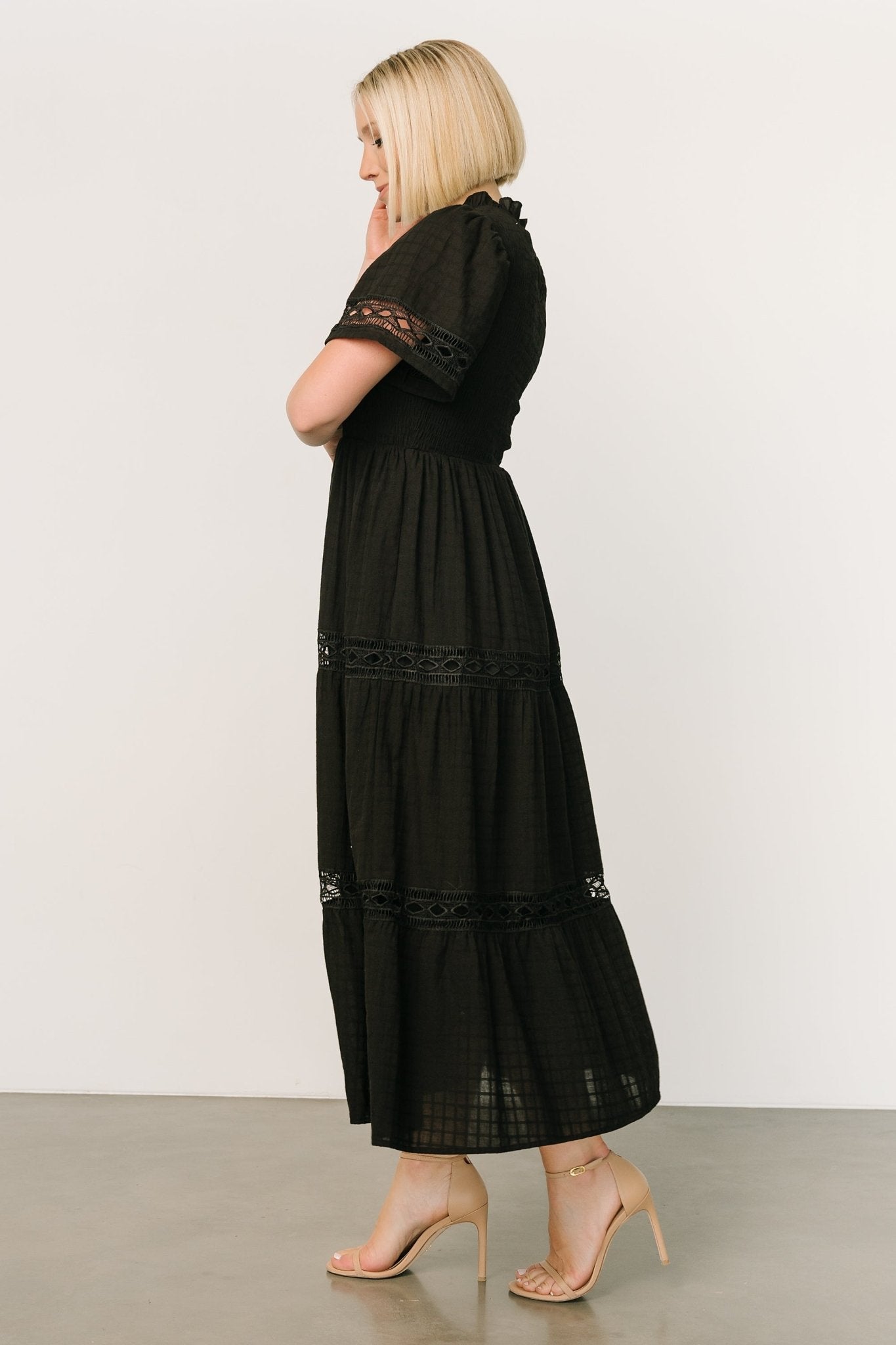 Loveland Geo Lace Maxi Dress | Black - Baltic Born