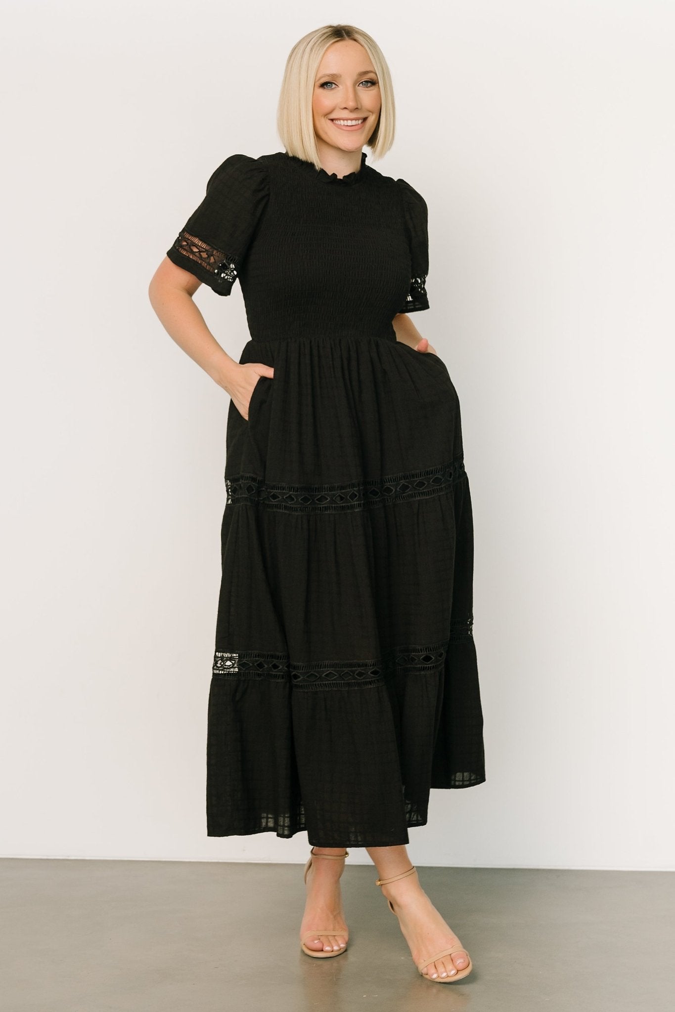 Loveland Geo Lace Maxi Dress | Black - Baltic Born