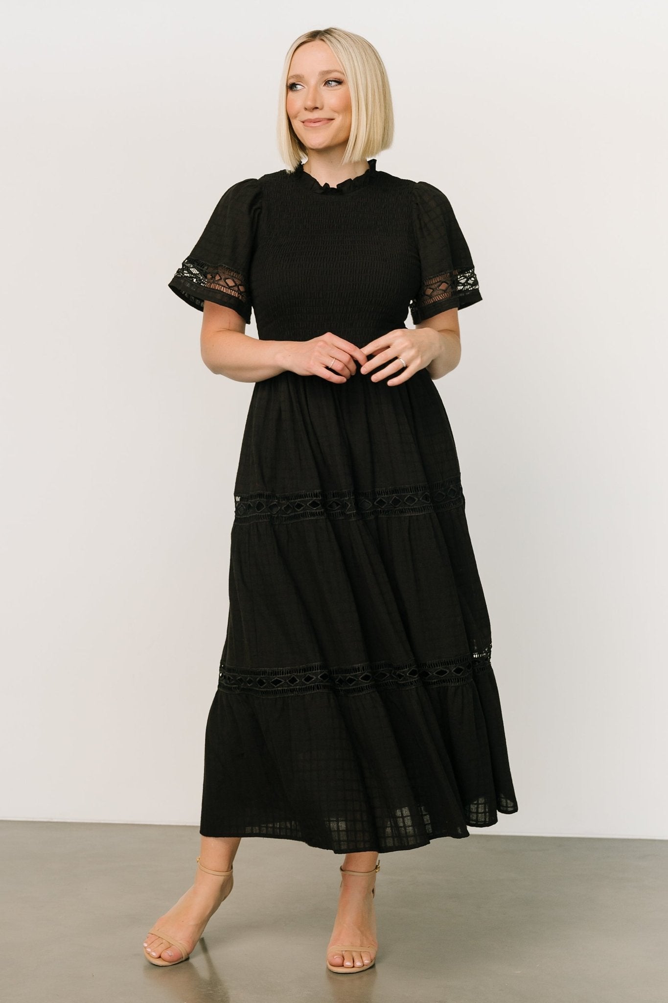 Loveland Geo Lace Maxi Dress | Black - Baltic Born