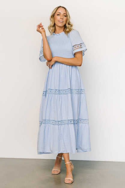 Loveland Geo Lace Maxi Dress | Light Blue - Baltic Born