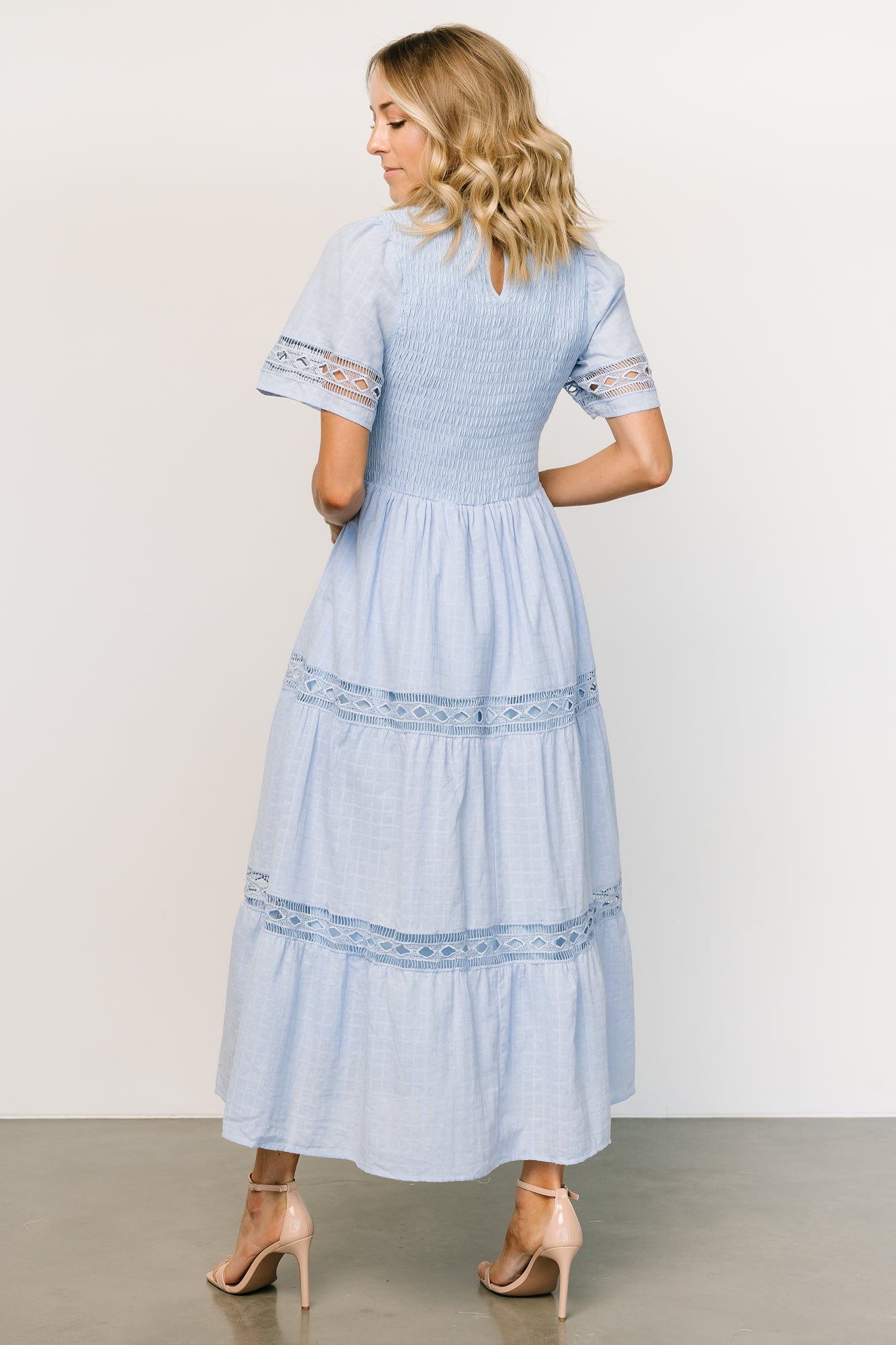 Loveland Geo Lace Maxi Dress | Light Blue - Baltic Born