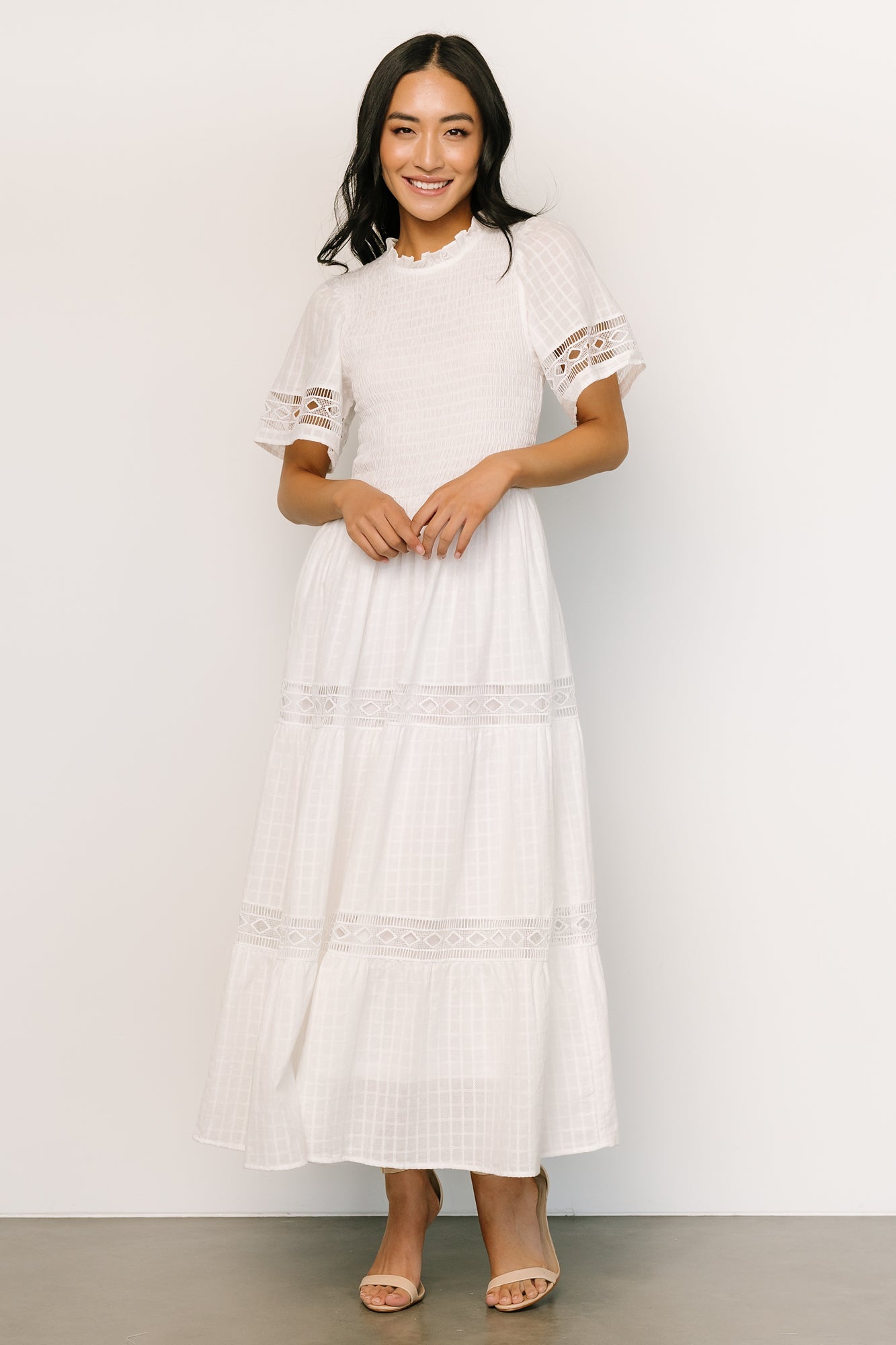 Loveland Geo Lace Maxi Dress | Off White - Baltic Born